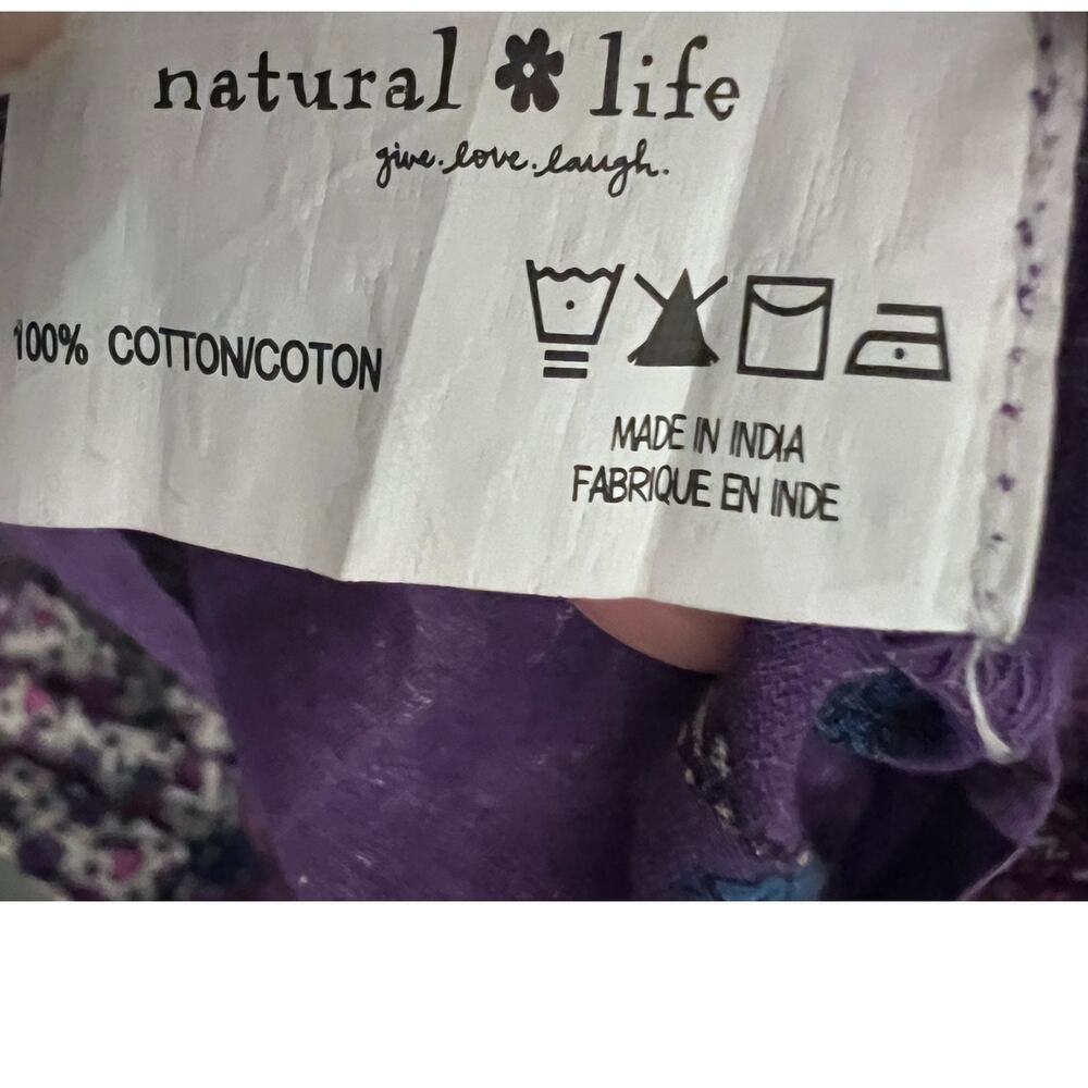 Natural Life Rebecca Maxi Dress M purple boho Ditsy floral print Cottage Prairie - Picture 5 of 10
